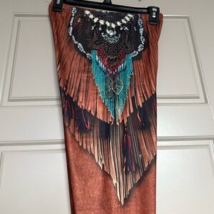 Bohemian Brown leggings with Tribal Print